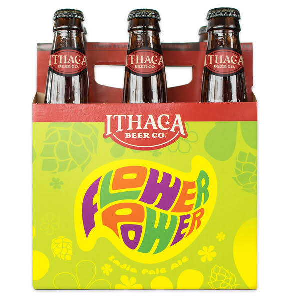 Ithaca Ale, India Pale, Flower Power - 6 pack, 12 oz bottles