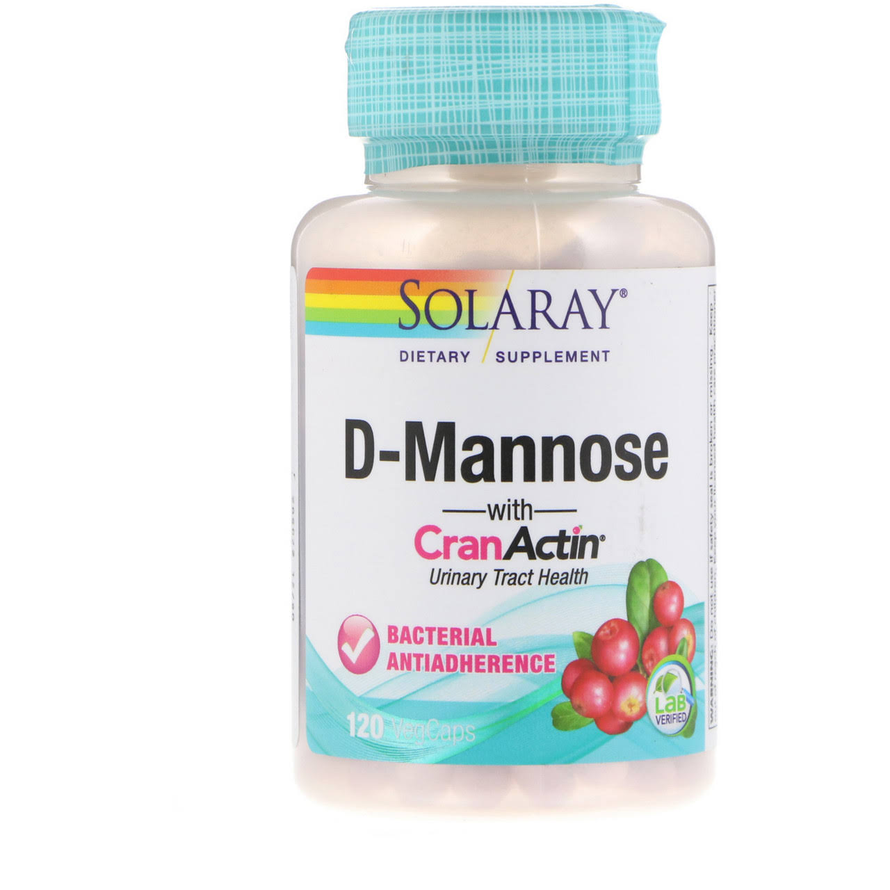 Solaray D-Mannose with Cranactin Supplement - 120 Vegetarian Capsules