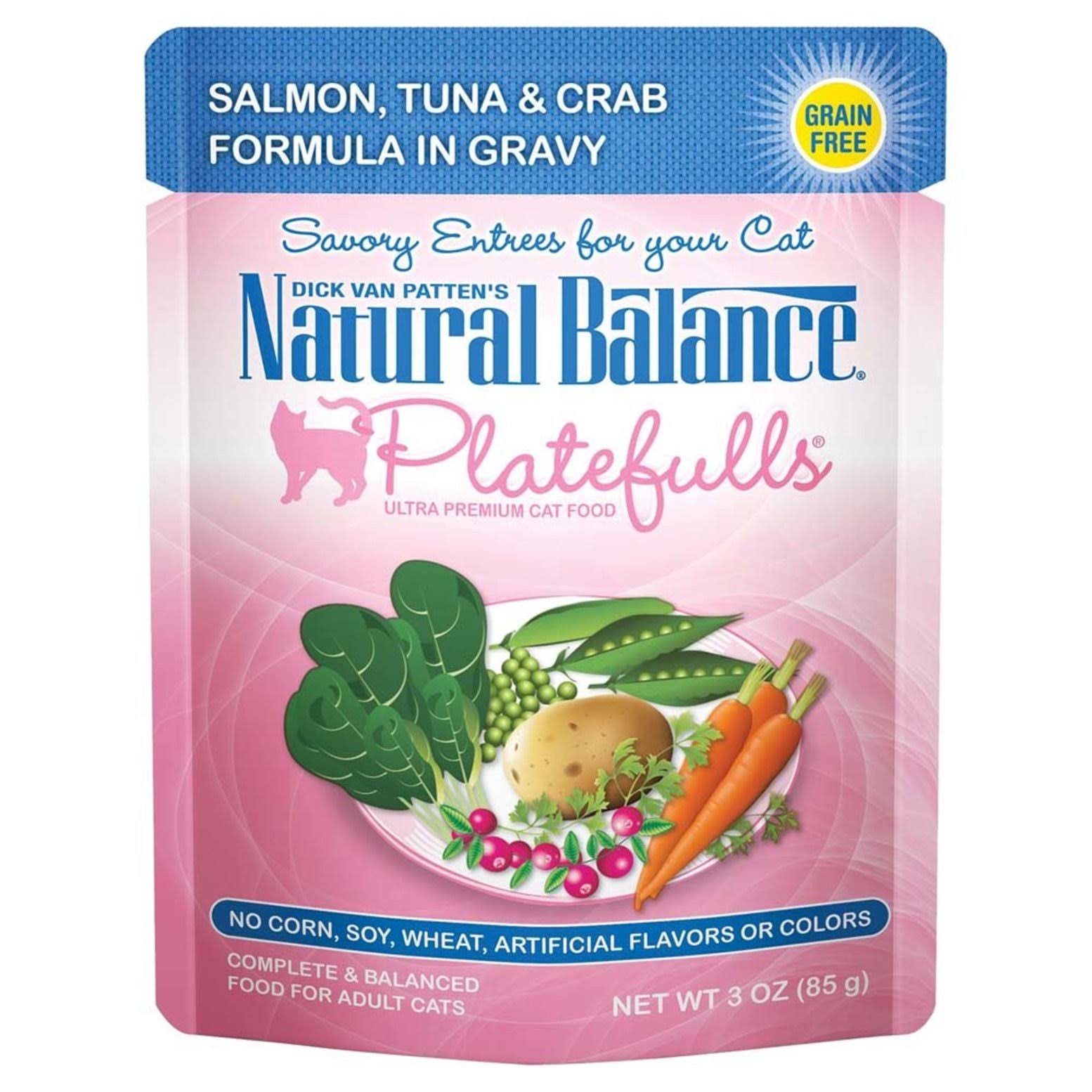 Natural Balance Platefulls Cat Food - Salmon Tuna & Crab Formula In Gravy, 85g