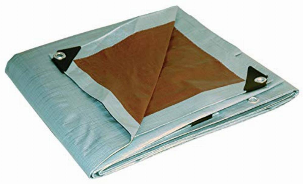 Foremost Tarp - 10' X 20', Silver and Brown Tarp