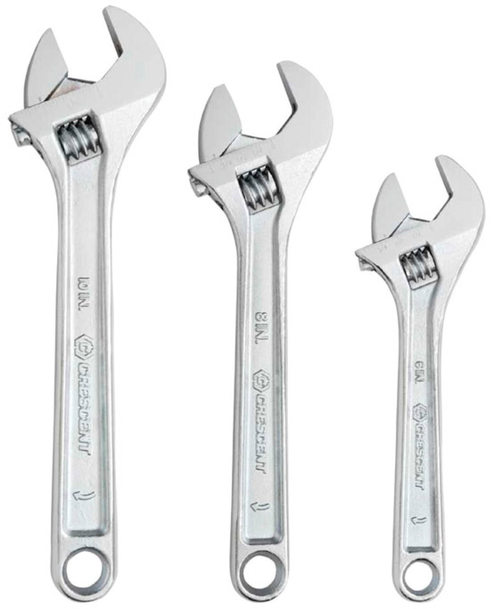 Crescent Adjustable Wrench Set - 3pcs, 6", 8" & 10"