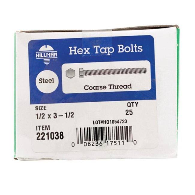 Hex Tap Bolt1/2x3.5 Bx25 | Garage