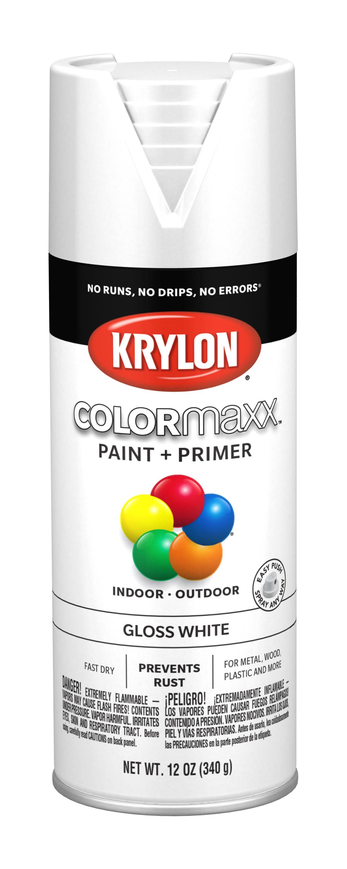 KRYLON COLORmaxx Spray Paint Gloss White 12 oz Aerosol Can K05545007