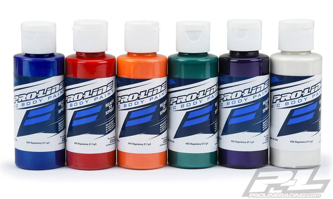 Pro-Line RC Body Paint All Pearl Set (6 Pack) - Pearl Blue, Pearl Red, Pearl Orange, Pearl Green, Pearl Purple, Pearl White - PR6323-06