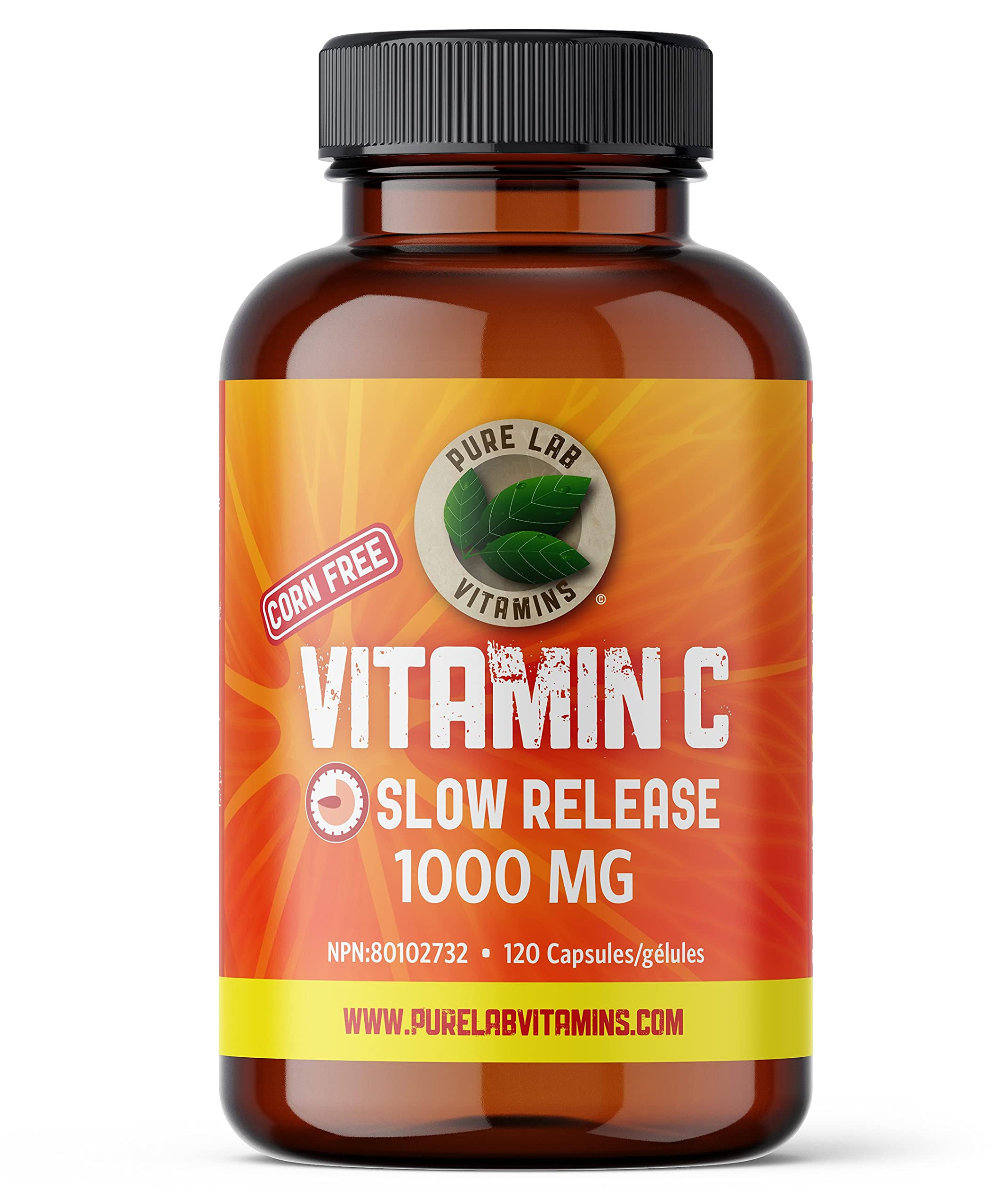 Pure Lab Vitamins Vitamin C 1000mg Slow Release 120 Capsules