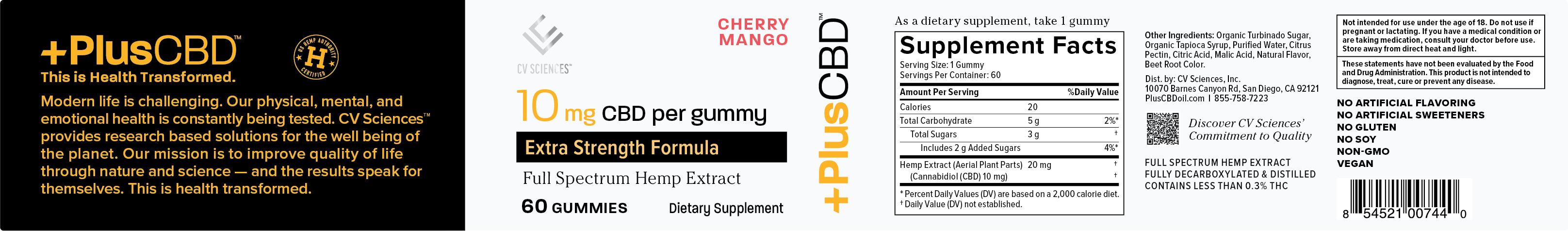 60 ct CBD Gummies 10mg Cherry Mango