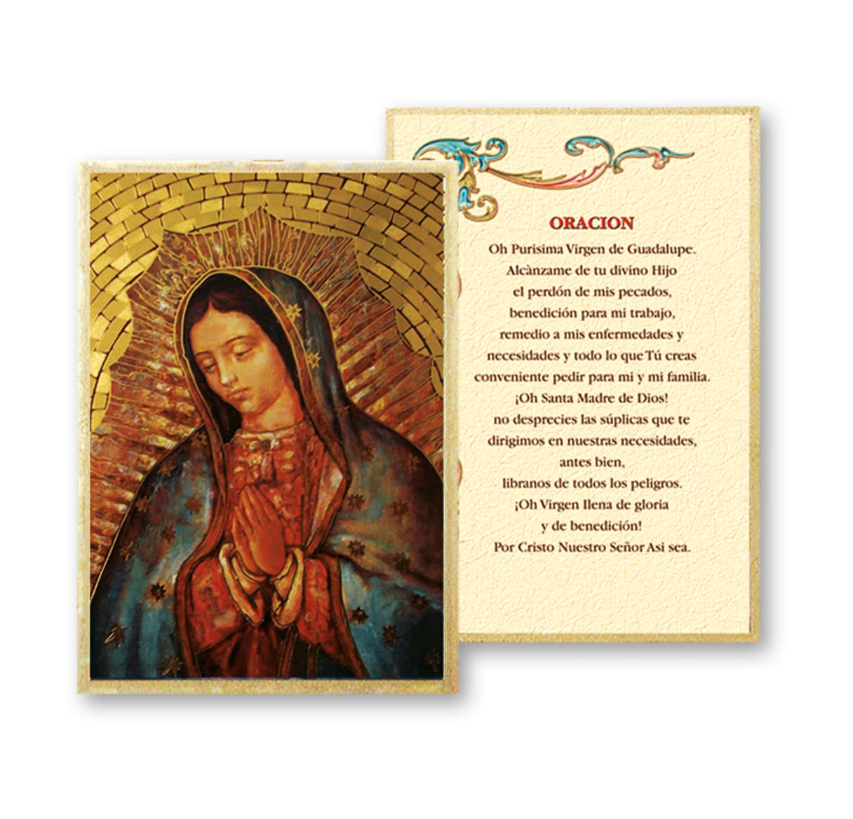 WJ Hirten 46S-217 Our Lady of Guadalupe Spanish Foil Mosaic Plaque