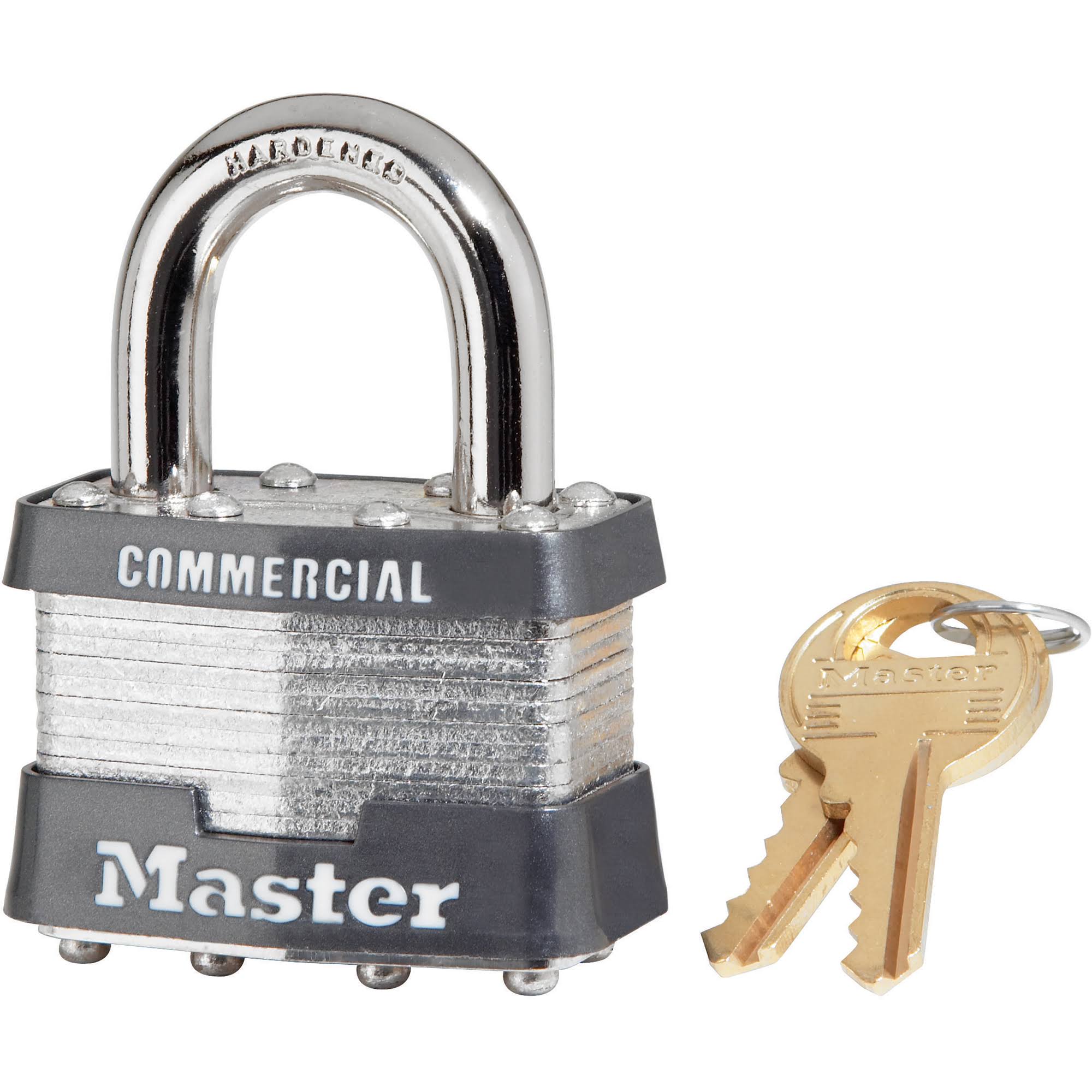 Master Lock 1ka Padlock - 15/16", 1 3/4" Wide, Laminated Steel