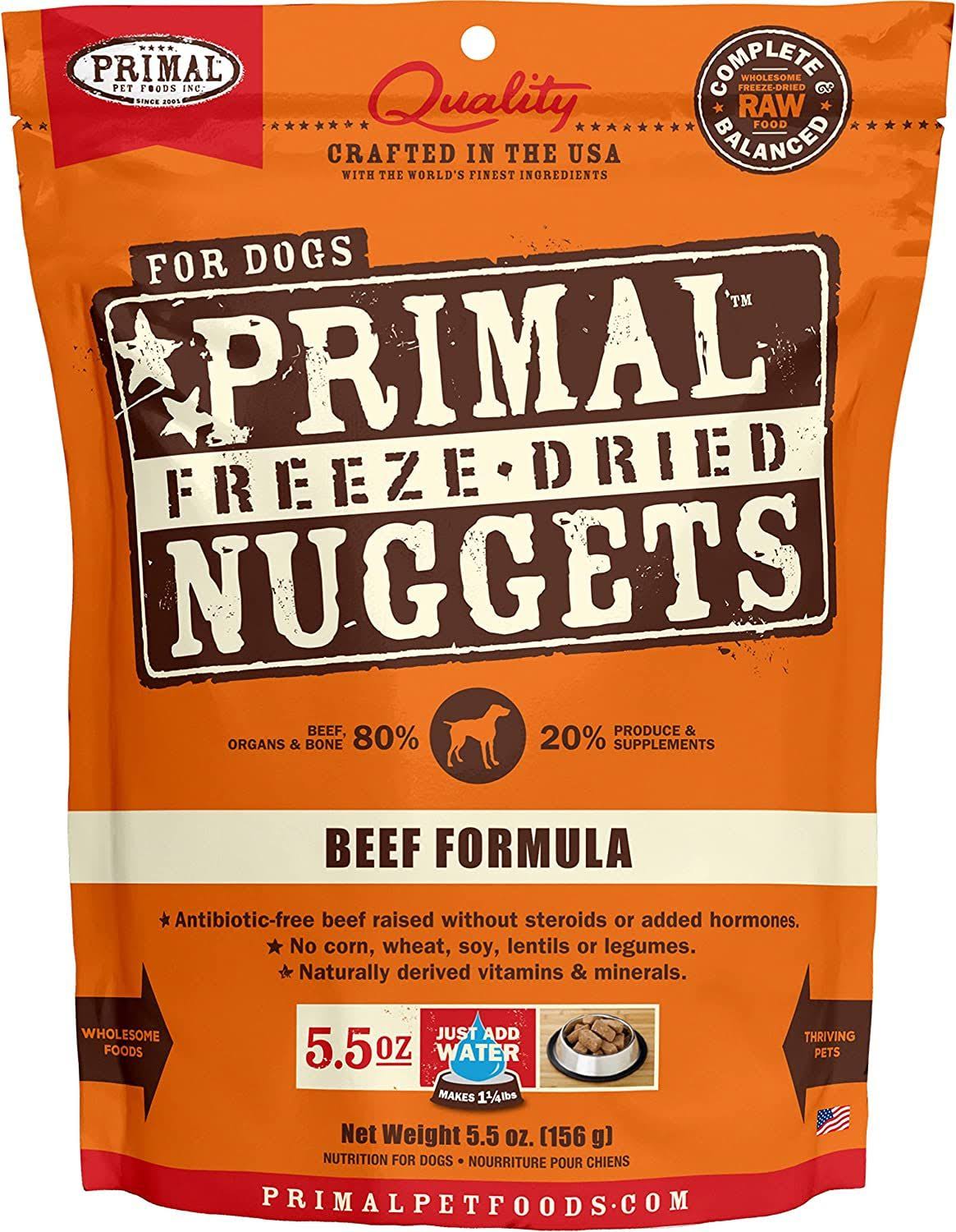 Primal Dog - Freeze Dried Nuggets Beef 5.5oz