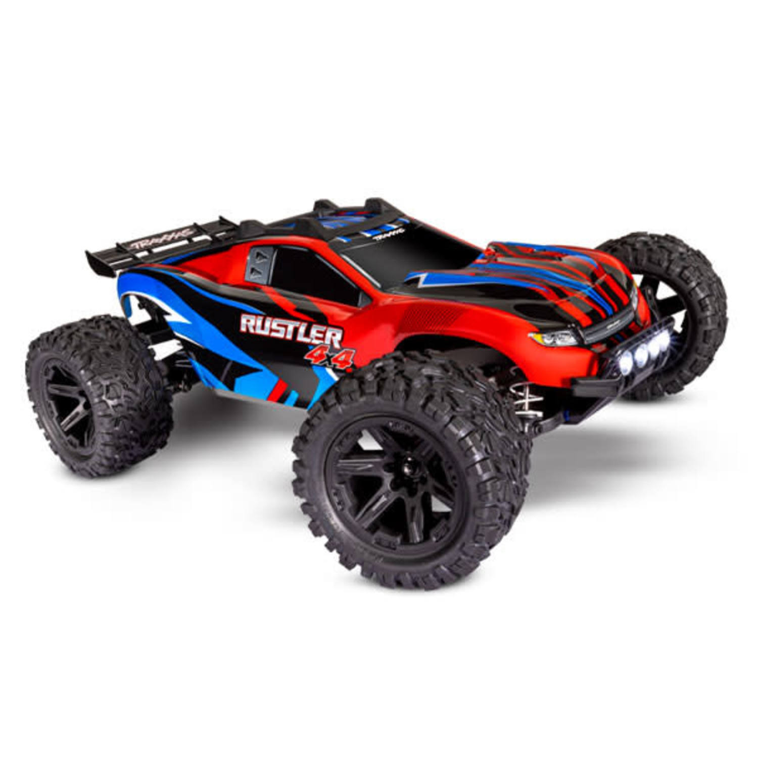 Traxxas 1/10 Rustler 4x4 4WD Stadium Truck with LED Lights - Red