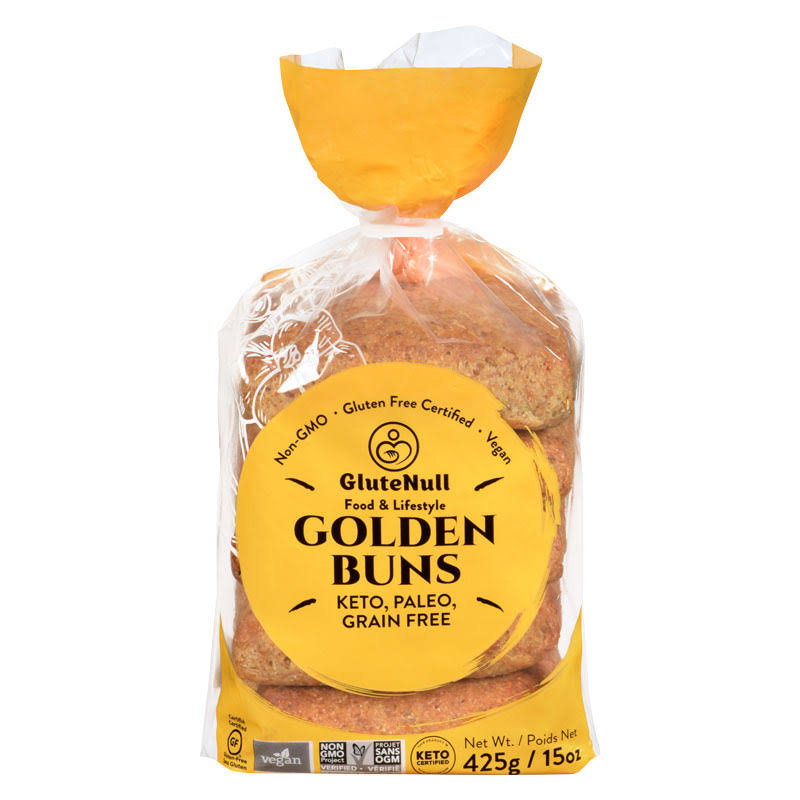 Gluten Free Buns - GluteNull Golden Buns Keto - Keto Buns, Keto Hamburger Buns, Gluten Free Hamburger Buns, Vegan Dinner Rolls