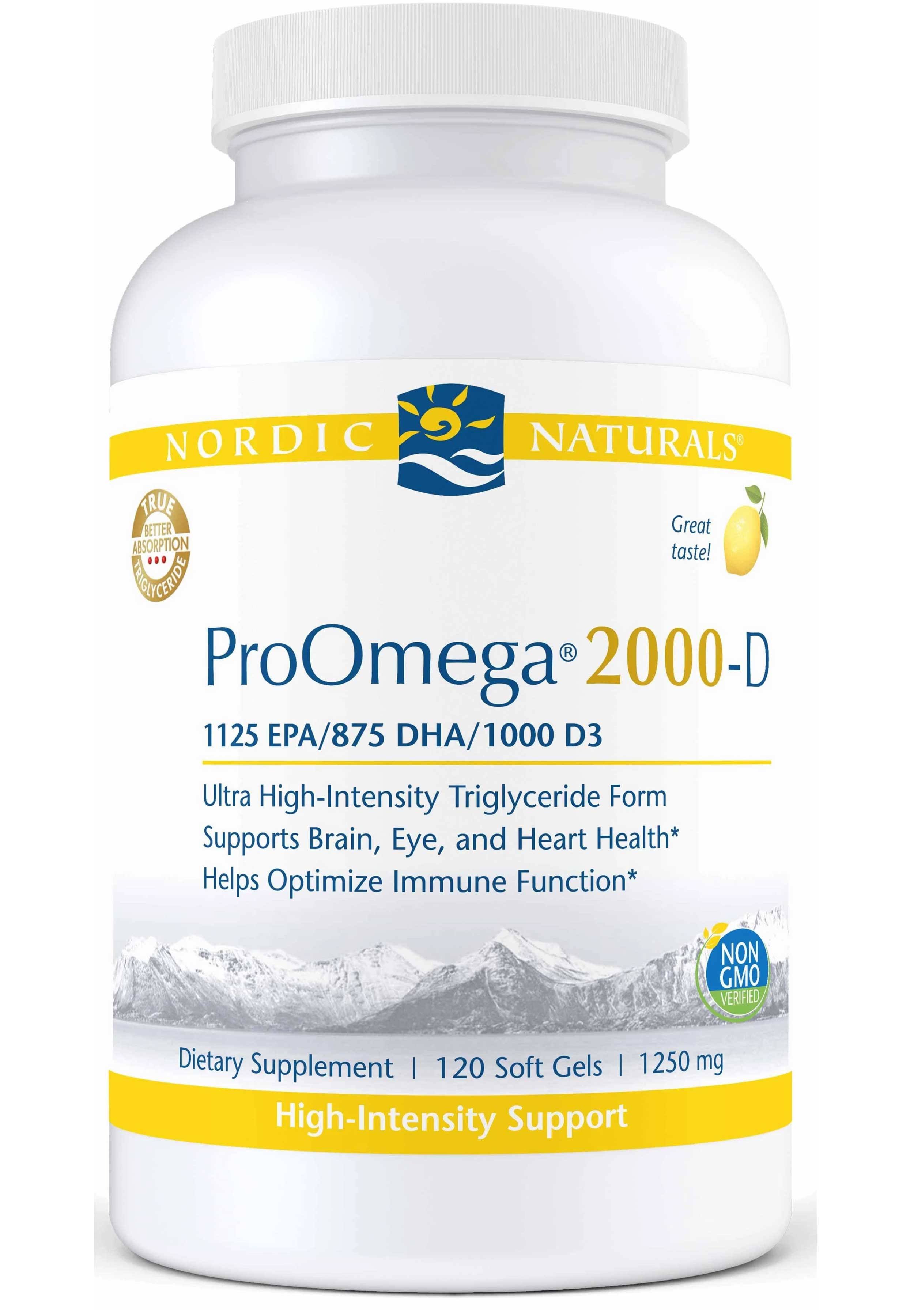 Nordic Naturals ProOmega 2000-D Supplement - 1125 mg, 12 Soft Gels