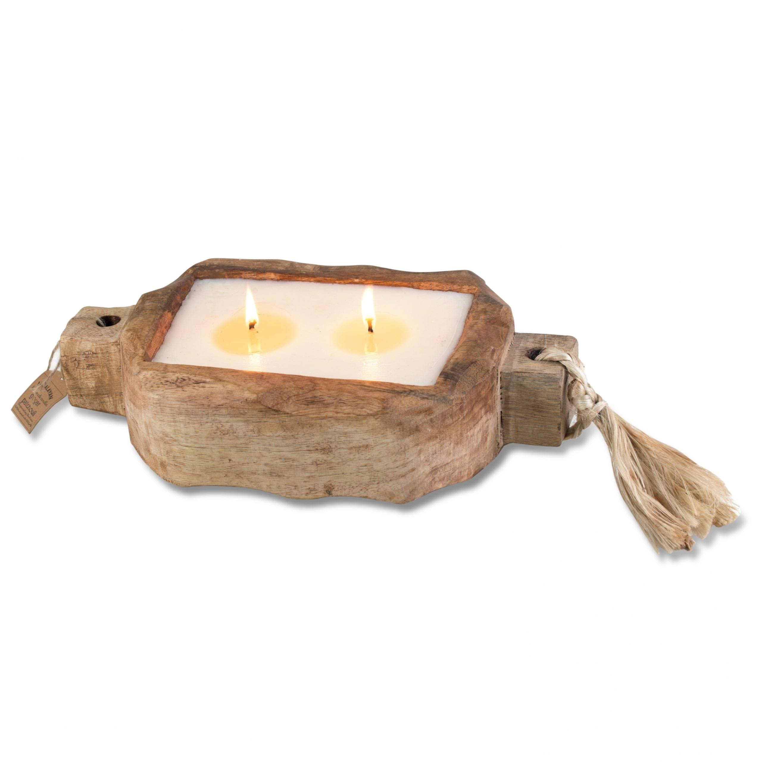 Driftwood Tray Candle Ginger Patchouli