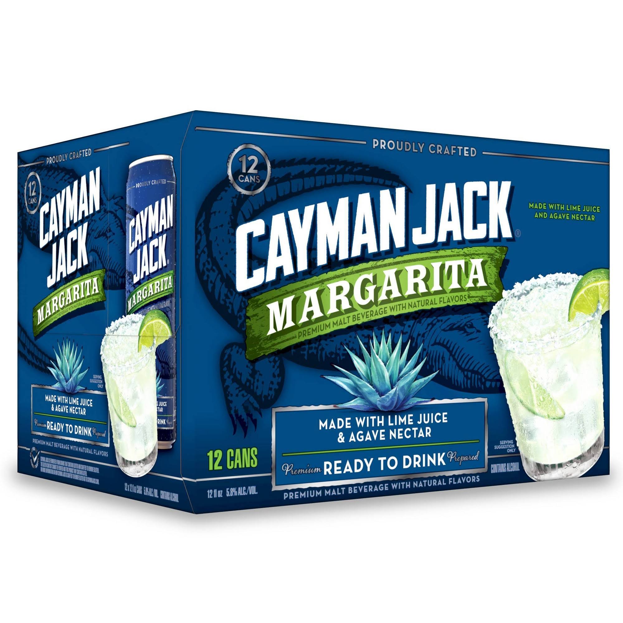 Cayman Jack Malt Beverage, Margarita, 12 Pack - 12 pack, 12 fl oz cans