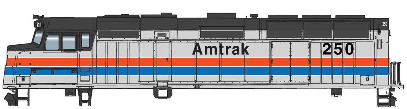 Walthers - EMD F40PH - ESU Sound and DCC - Amtrak #250 (Phase II, Silver, Red, White, Blue, Black) - 910-19463