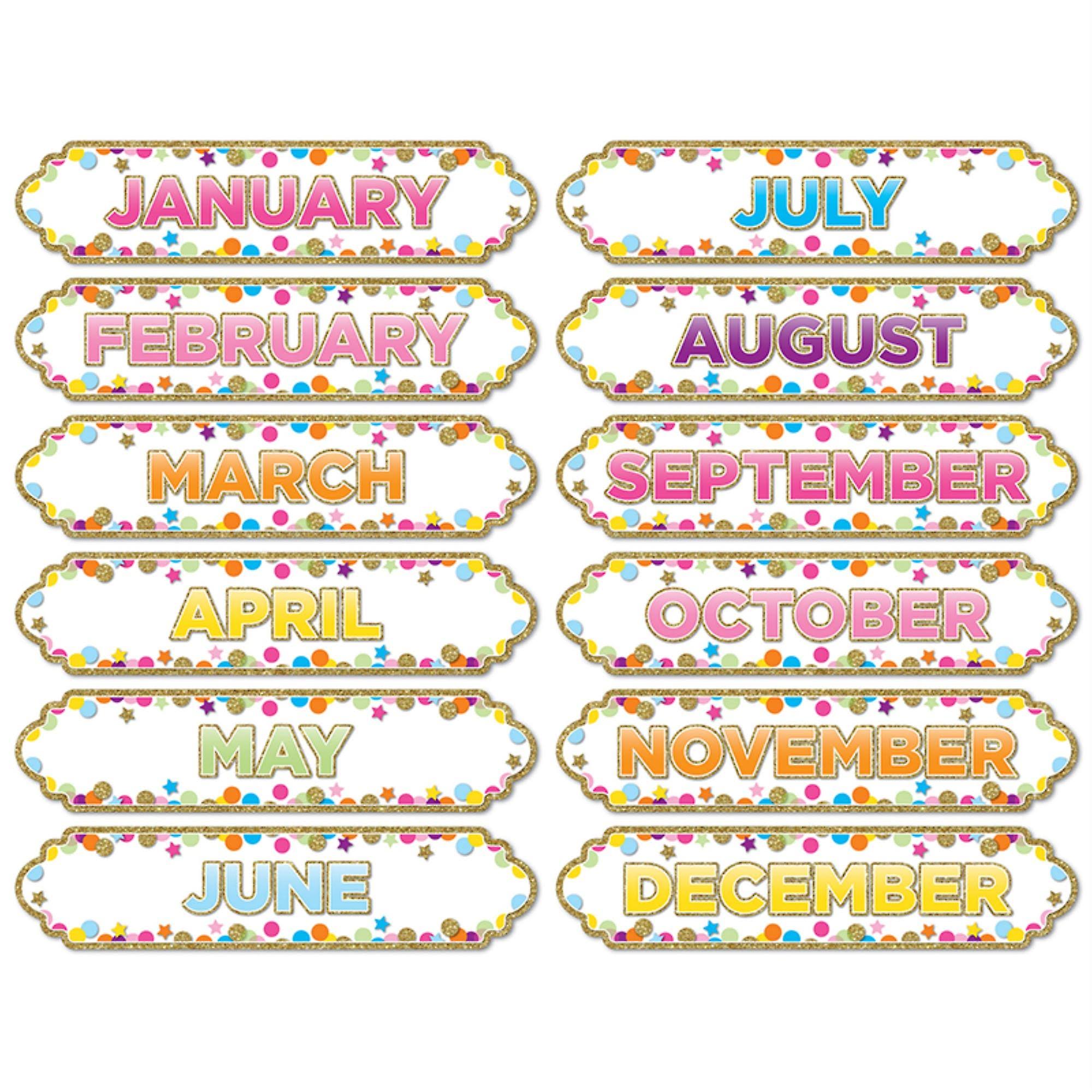 Ashley Productions ASH19008 12 Piece Magnetic Confetti Months of The Year