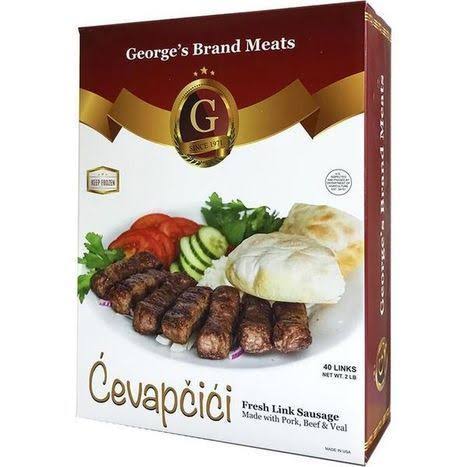 George's Pork Beef and Veal Cevapi Sausage - 2 Pounds - Armen Market - Delivered by Mercato