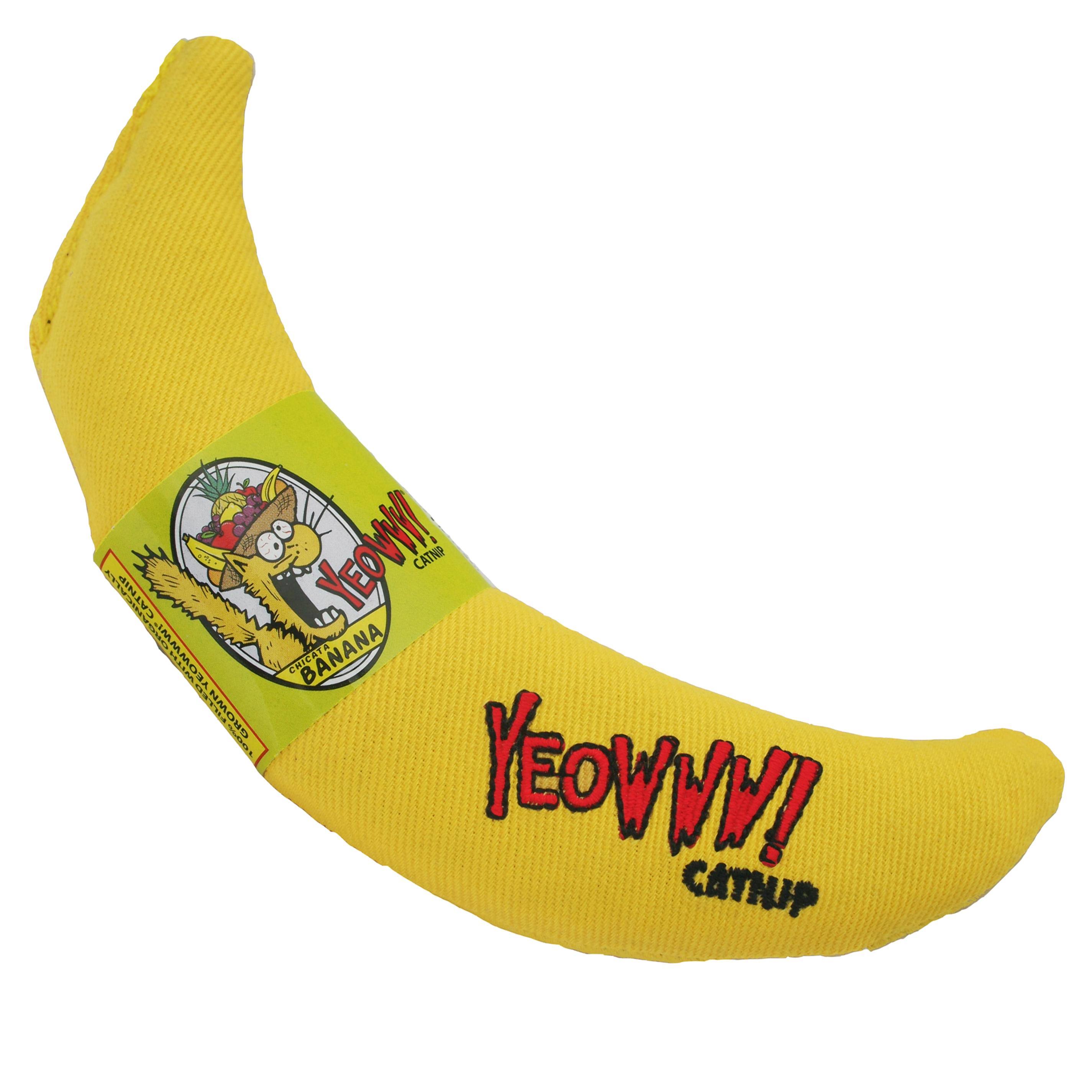 DuckyWorld Yeowww Banana Catnip Toy - Yellow