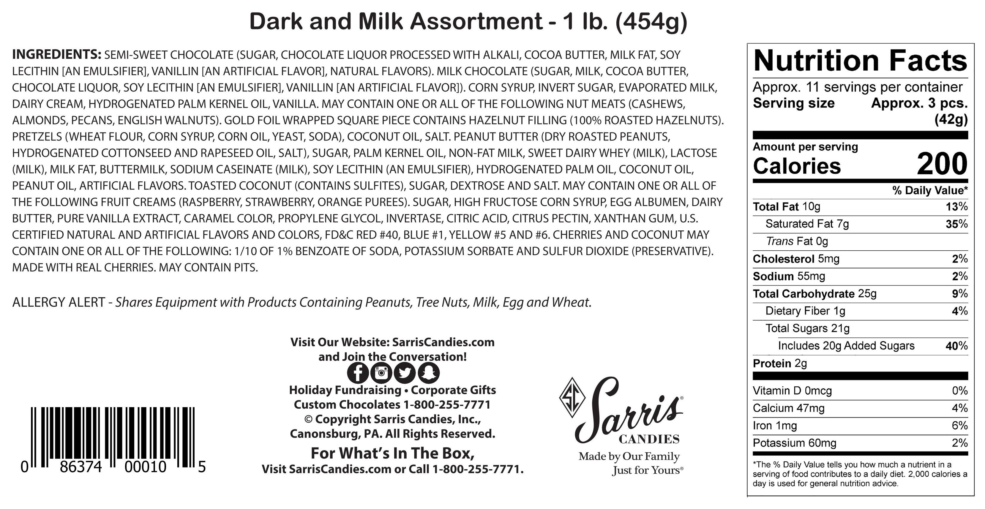Sarris Candies Candies, Dark and Milk Chocolate, Assortment - 16 oz