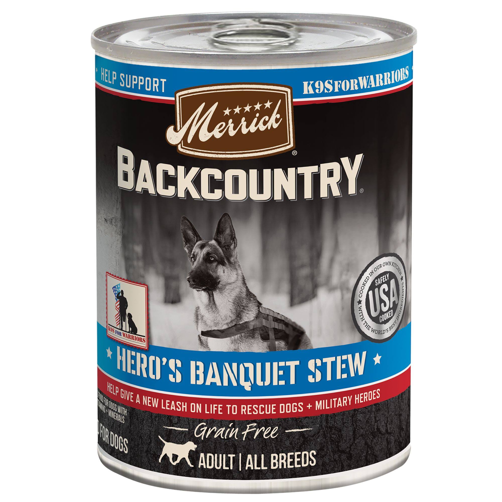 Merrick, Backcountry Grain Free Hero's Banquet Stew Dog Food, 12.7 oz.