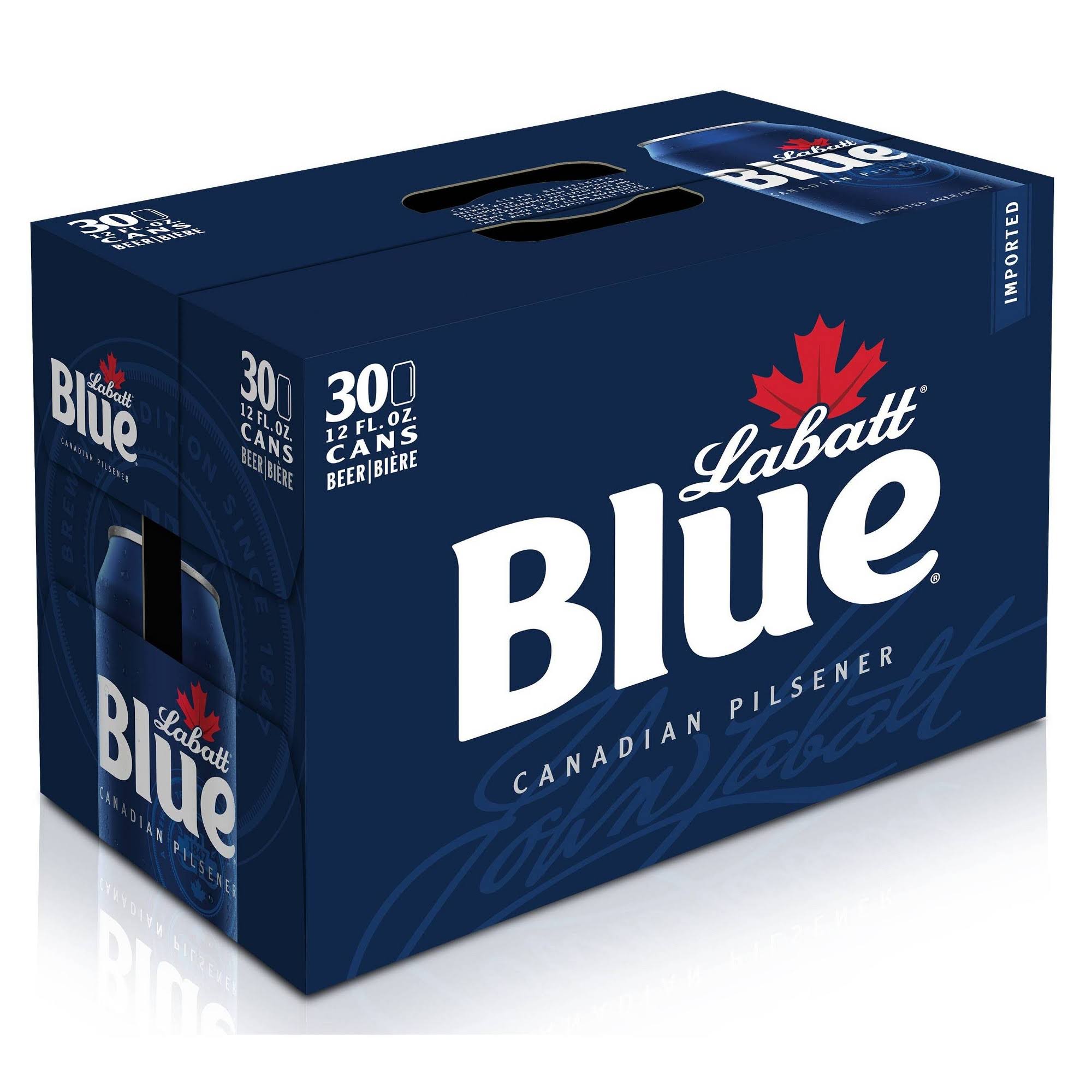 Labatt Blue Canadian Pilsener Beer - 12oz, 30 Count