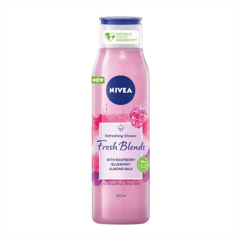 Nivea Fresh Blends Refreshing Shower Cream - Raspberry, Blueberry & Almond Milk 300ml