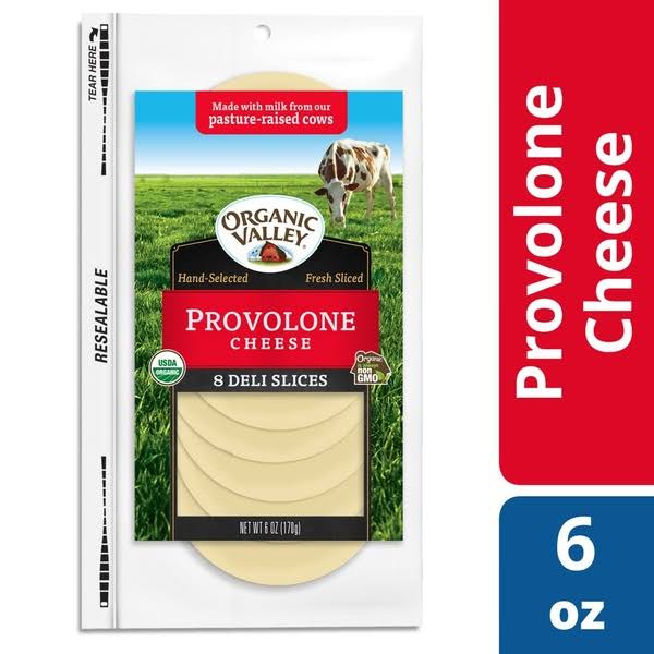 Organic Valley Cheese, Deli Slices, Provolone - 8 slices, 6 oz