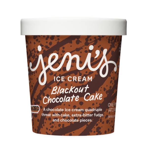 Jeni's Ice Cream, Blackout Chocolate Cake - one pint (473 ml)