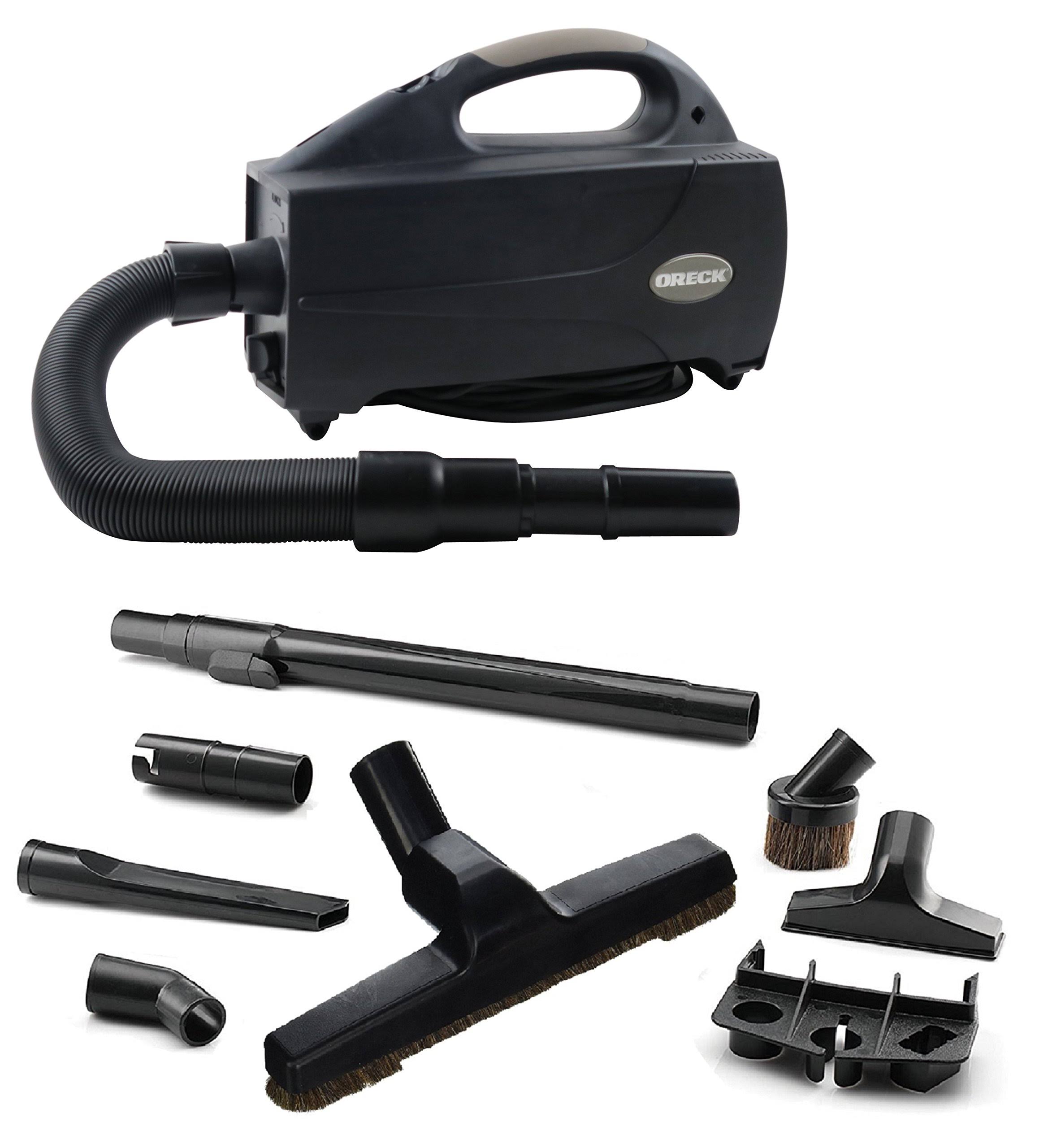 Oreck Compact Canister Vacuum-Handheld Cannister Cleaner & Blower w/HEPA Filter Bag for Dusting Dirt & Dog Hair for Hardwood, Wooden & Tile Floors,