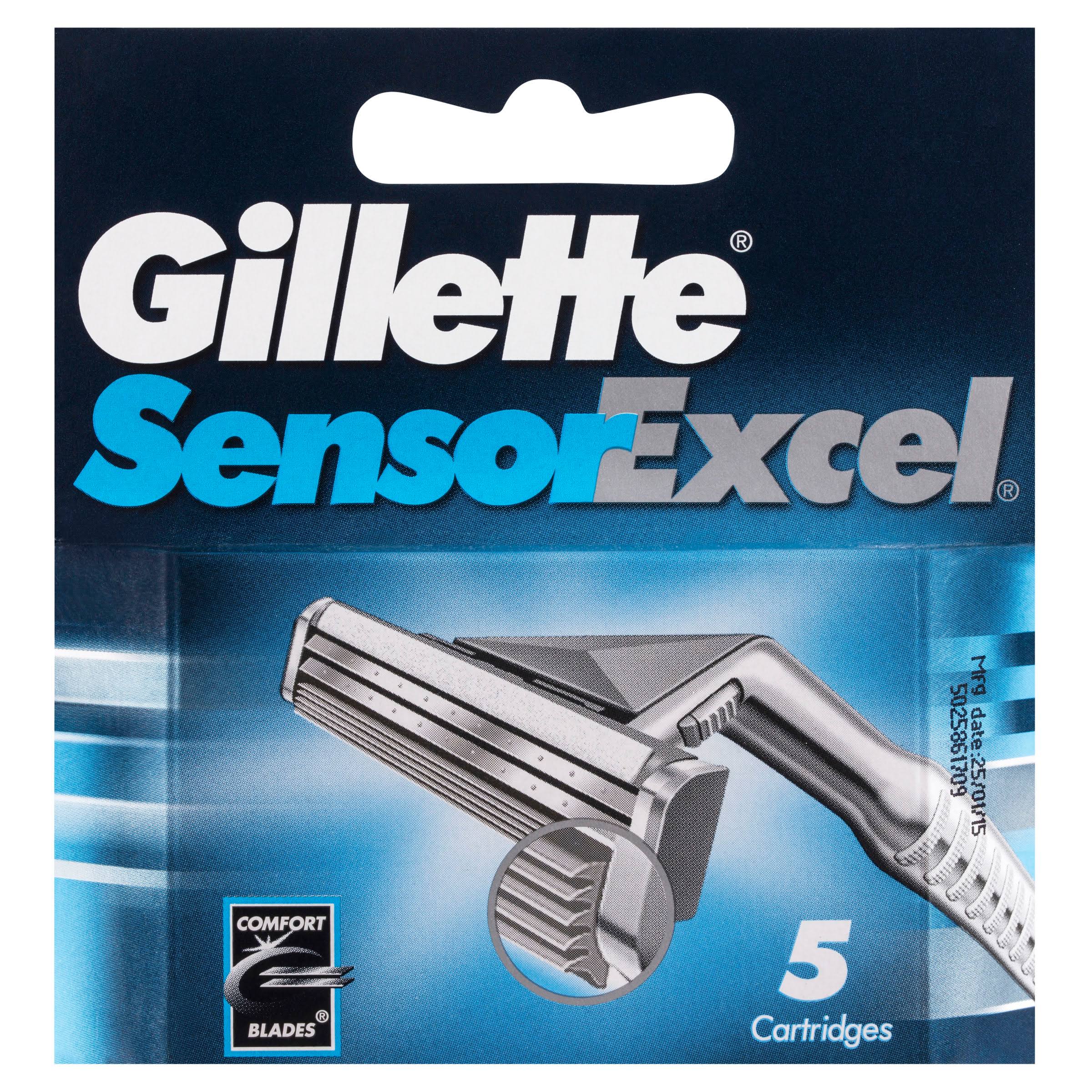 Gillette Sensor Excel Men's Razor Blade Refills - 5pcs