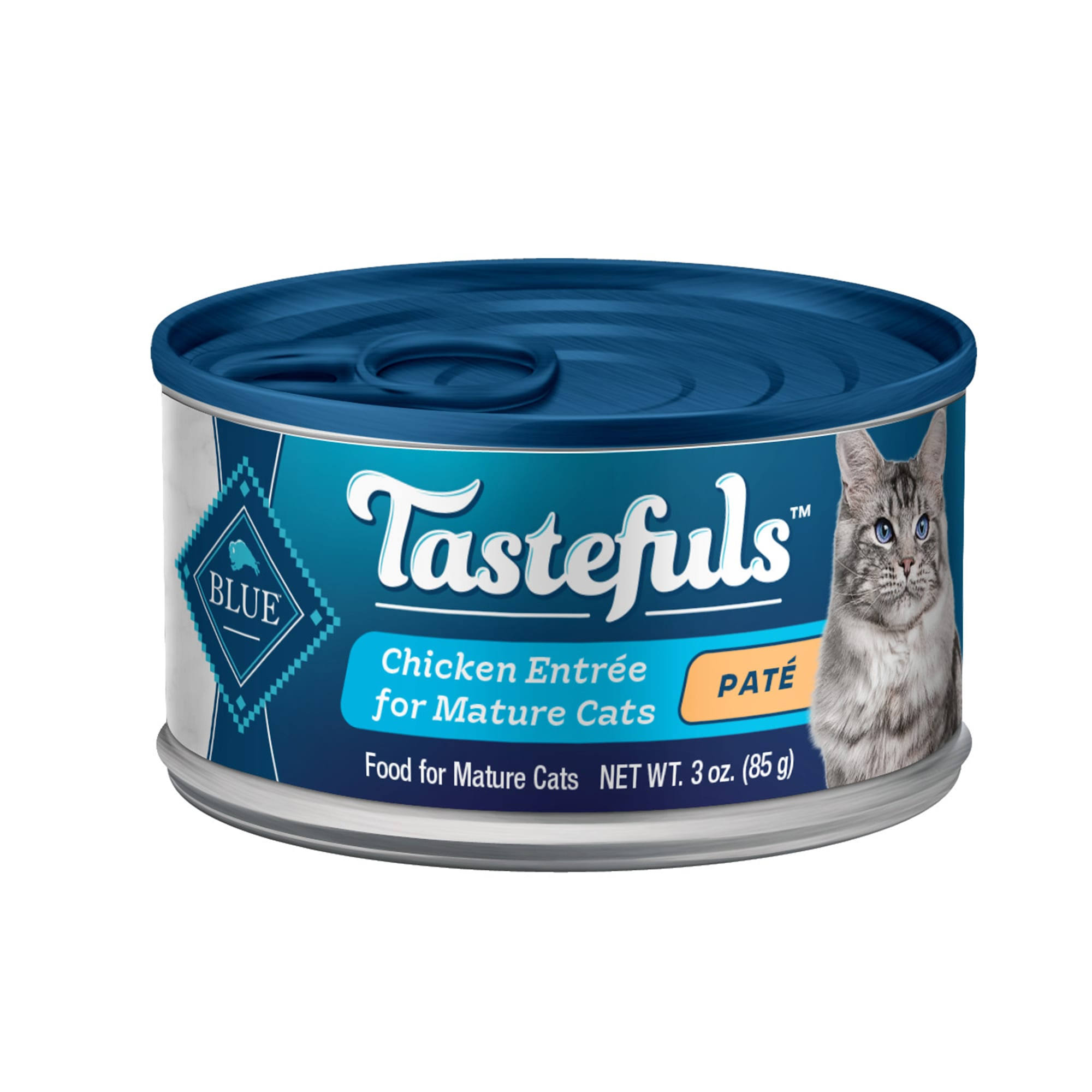 Blue Buffalo Blue Tastefuls Food for Mature Cats, Chicken Entree, Pate - 3 oz