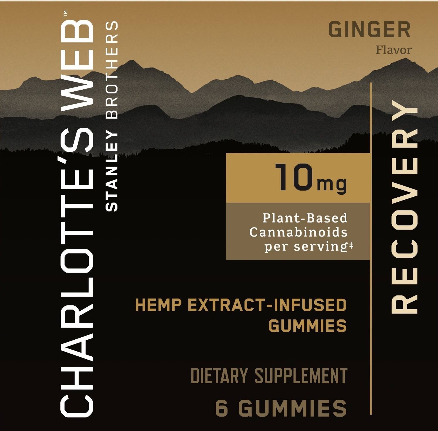 Charlottes Web Recovery, 10 mg, Gummies, Ginger Flavor - 6 gummies