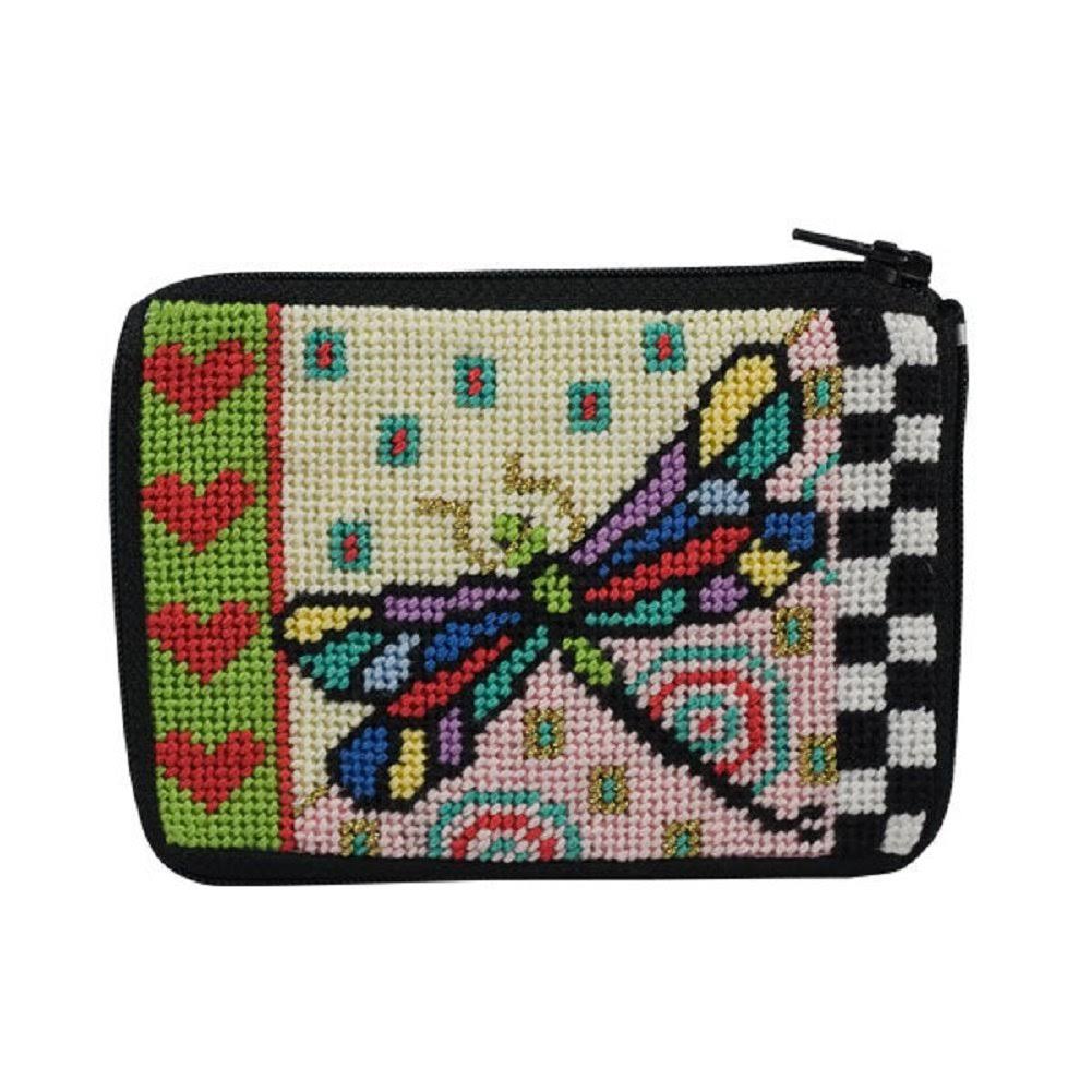 Stitch & Zip Coin / Credit Card Case Needlepoint Kit - SZ191 Dragonfly