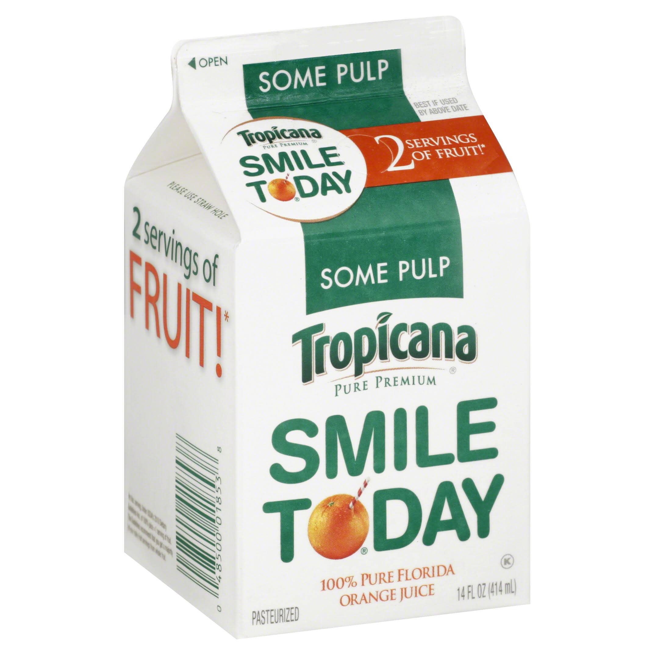 Tropicana Some Pulp Pure Premium Florida Orange Juice - 14 Oz