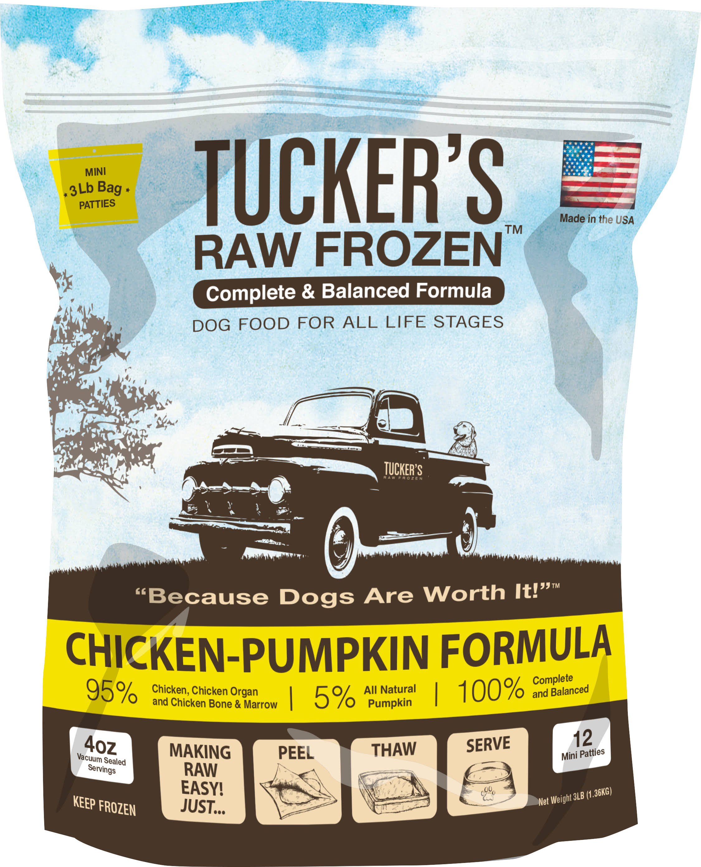 Tucker's Chicken & Pumpkin Raw Frozen Dog Food - 3lb