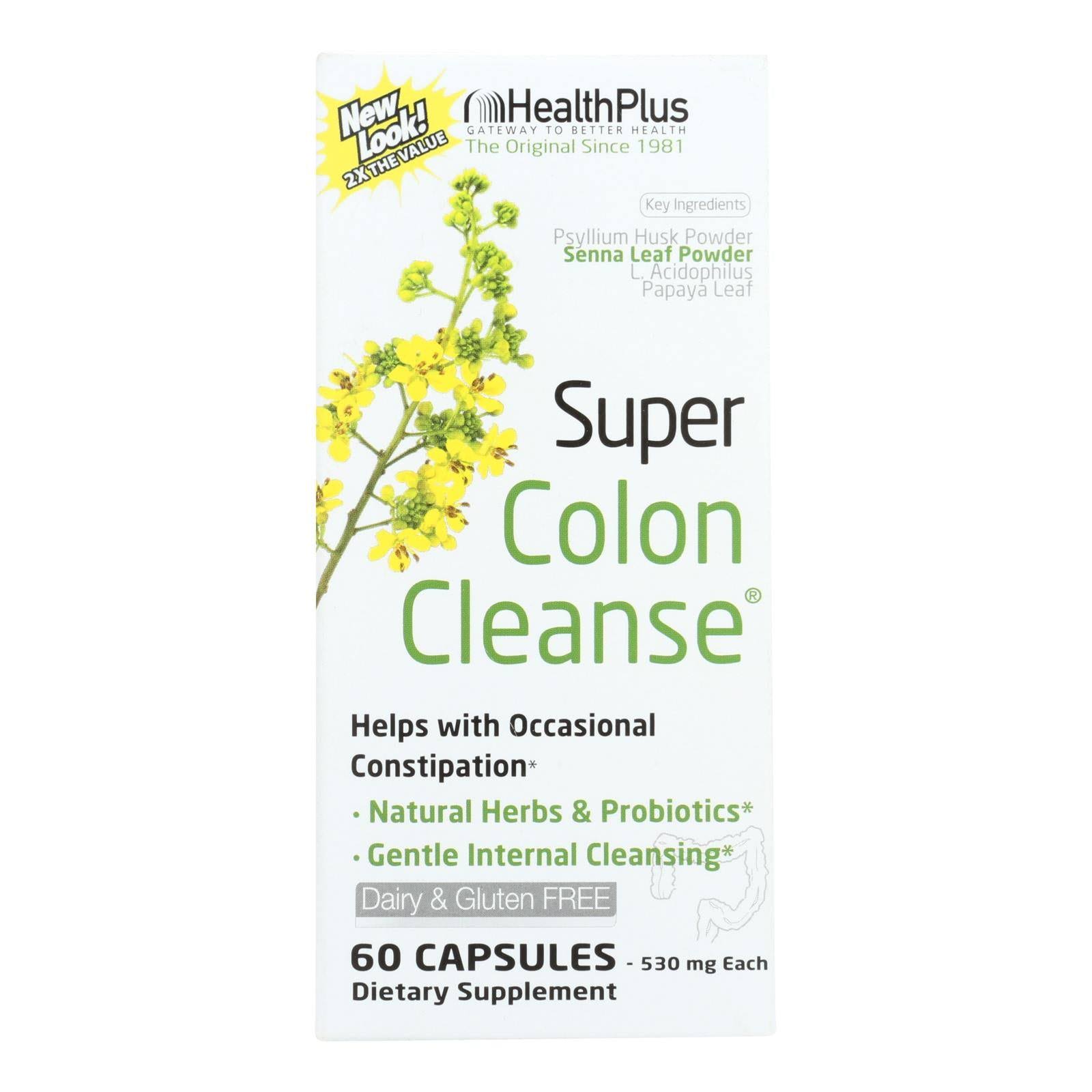 Health Plus Super Colon Cleanse Supplement - 60 Capsules