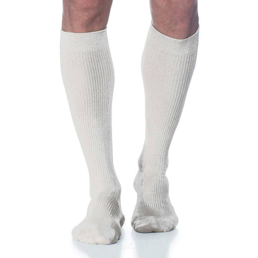 Sigvaris Well Being Men's Casual Cotton Knee High Socks - White