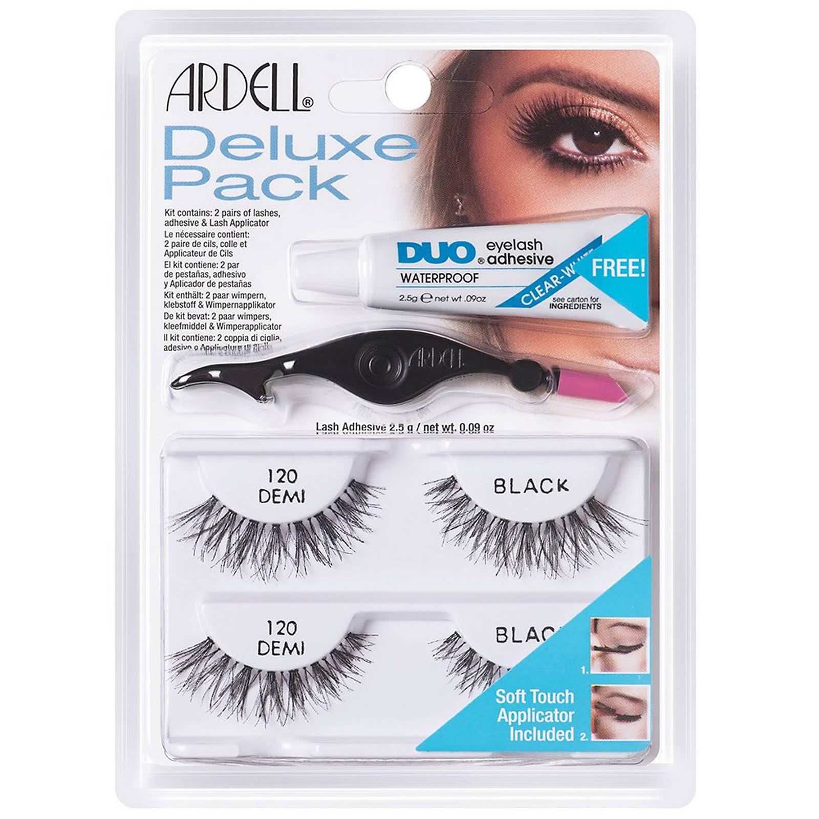 Ardell Deluxe Pack Lashes - with Adhesive, 105 Black