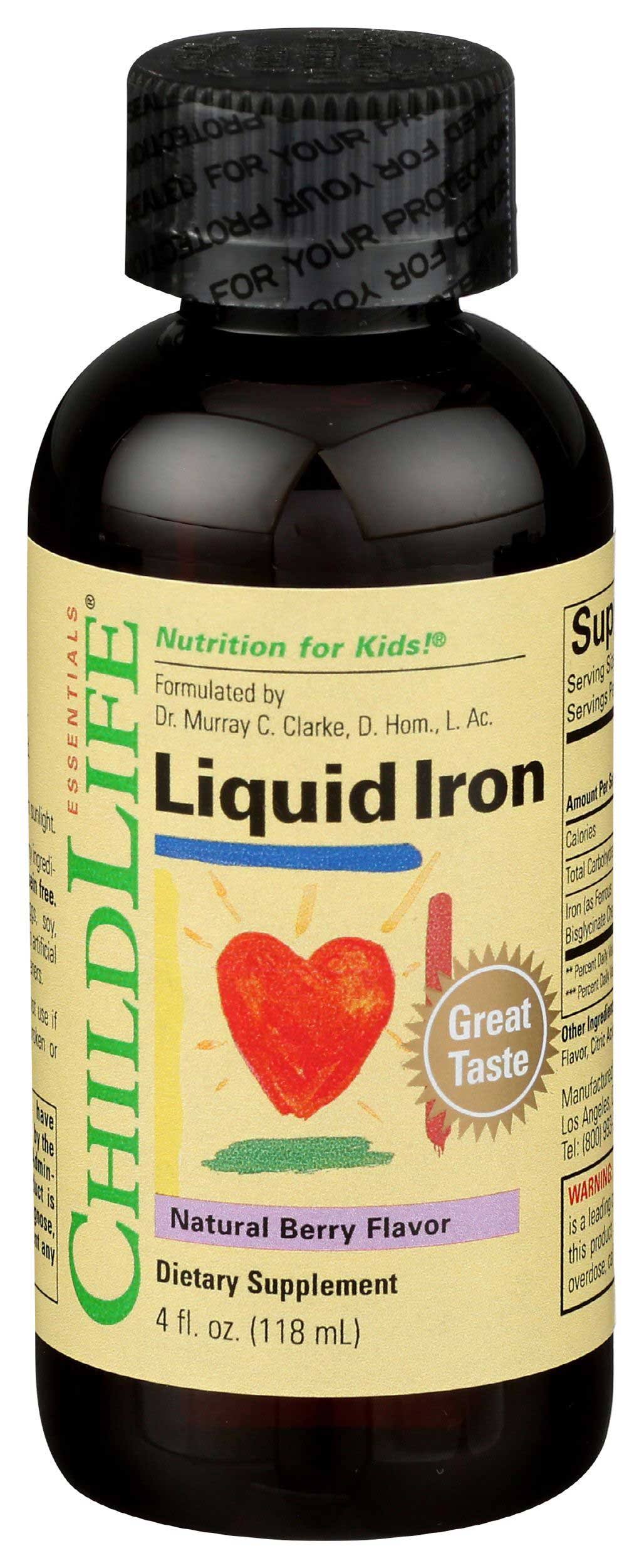 ChildLife Liquid Iron Natural Berry Flavor 4 FL oz (118 ml)