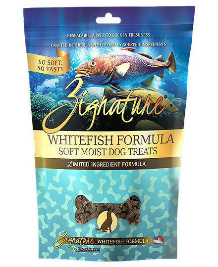 Zignature Whitefish Formula Soft Moist Treats for Dogs 4 oz.