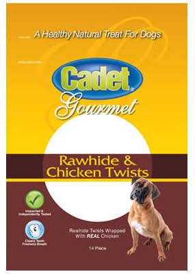 Cadet Rawhide Dog Treat Twists - Chicken, 14ct