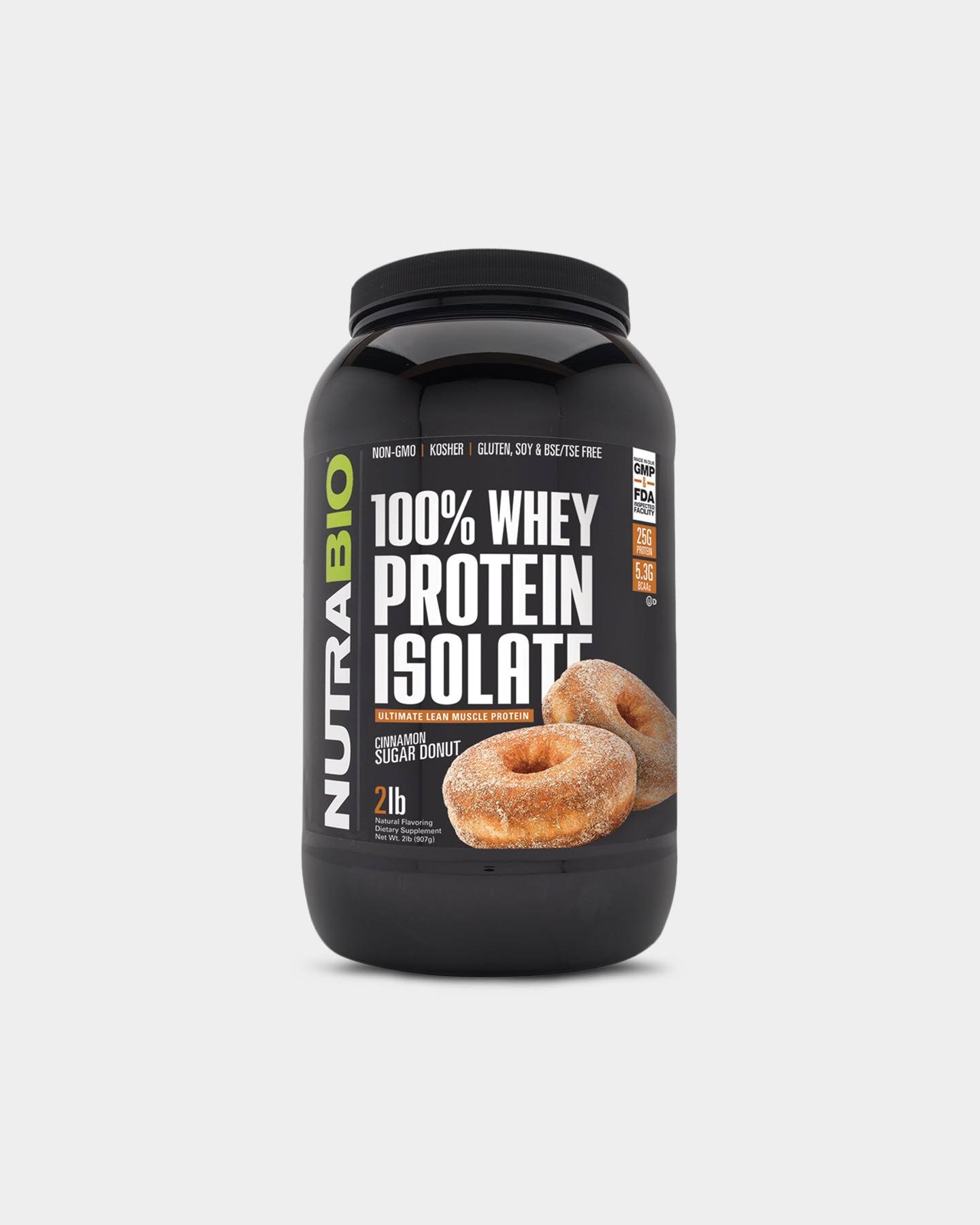 NutraBio Labs Whey Protein Isolate 907 gr Cinnamon and Sugar Donut
