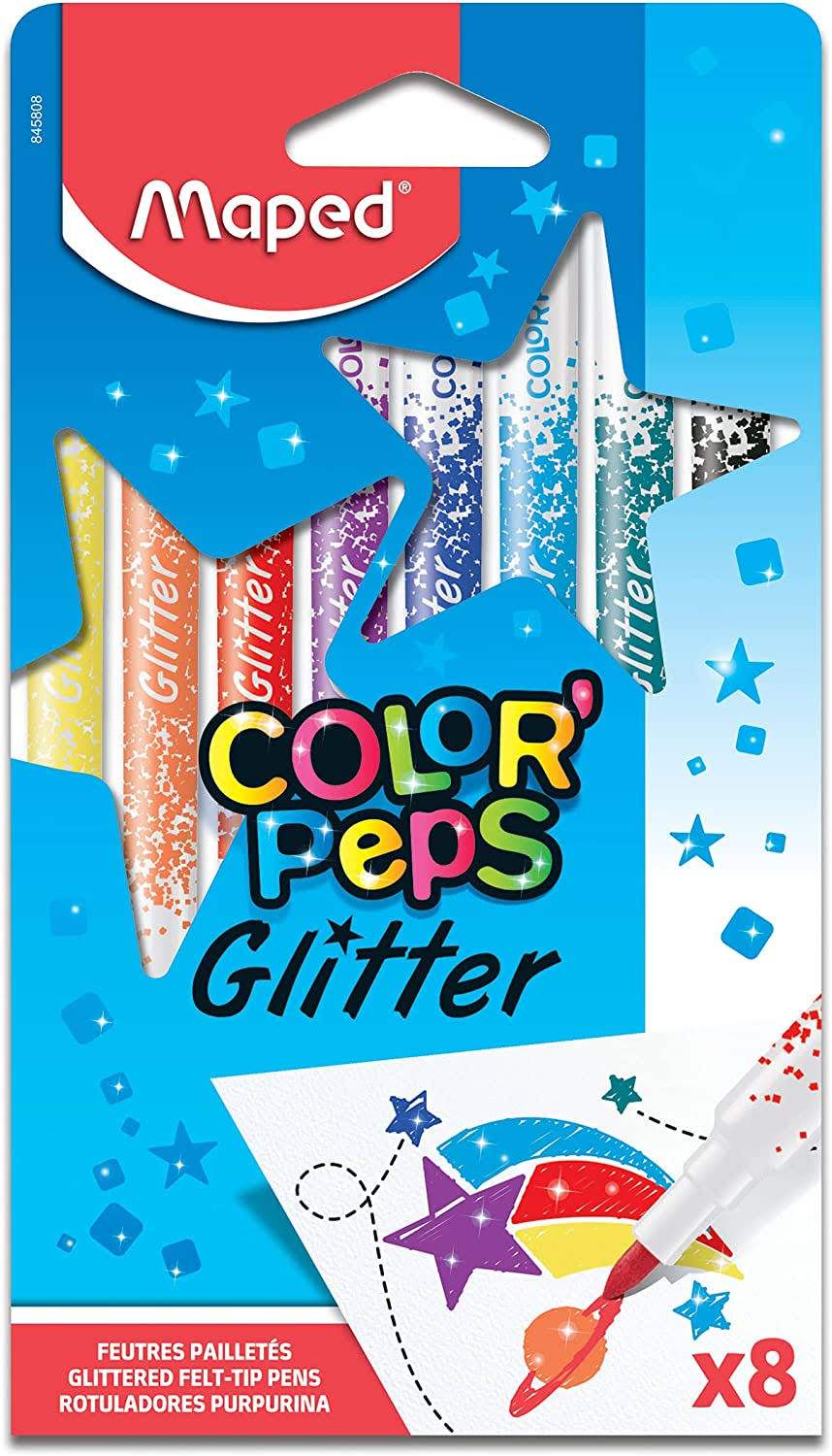 Maped Color'Peps Glitter Felt Tip Pens (Pack of 8)
