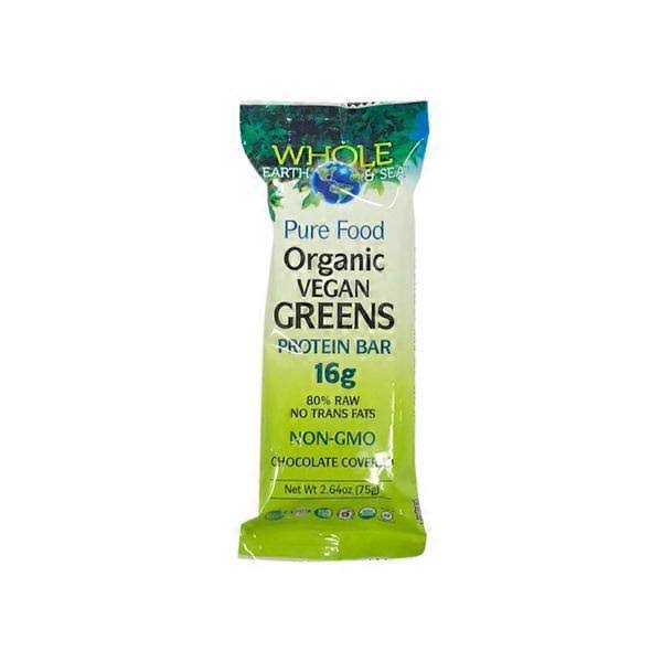 Whole Earth & Sea Pure Food Organic Vegan Greens Protein Bars - 6 pack, 2.64 oz bars