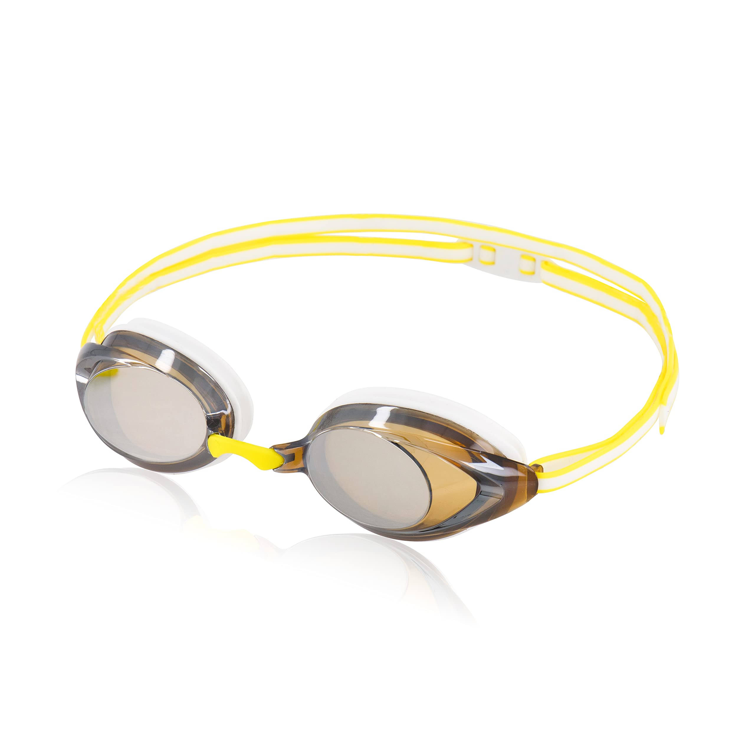 Speedo Women's Vanquisher 2.0 Mirrored Swim Goggle White/Amber/Yellow