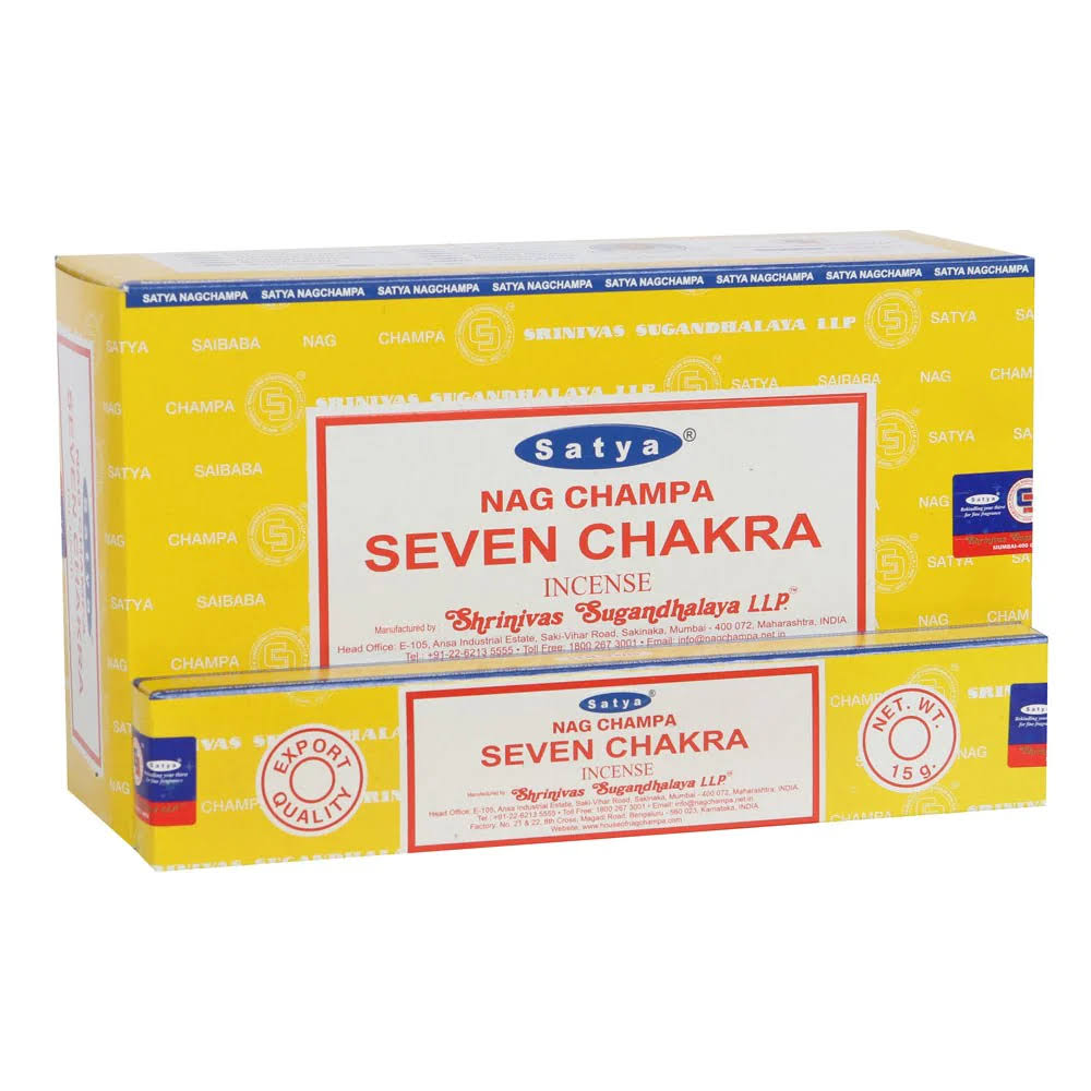 Satya Seven Chakra Incense Sticks - 15g, 12pk