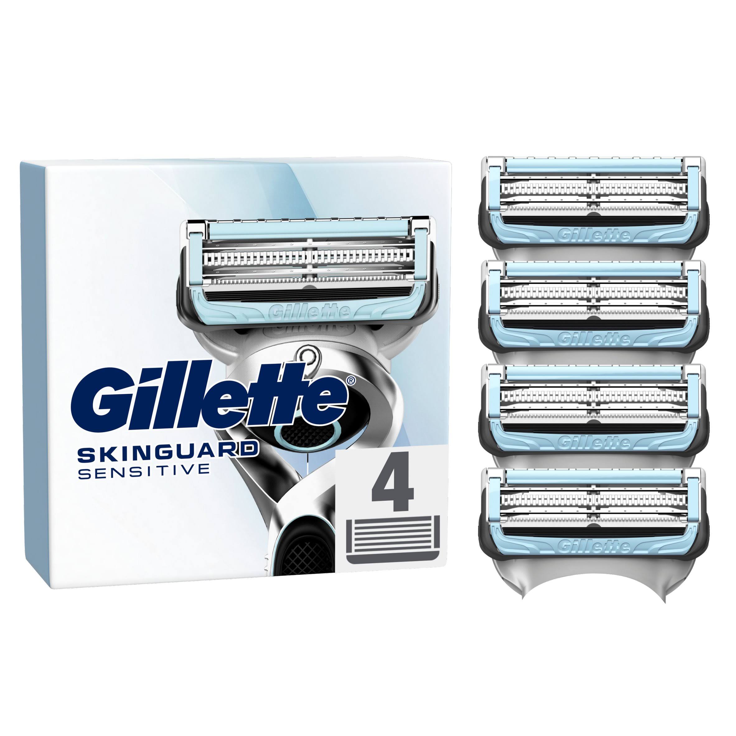 Gillette SkinGuard Sensitive Razor Blades - For Men, 4 Refills