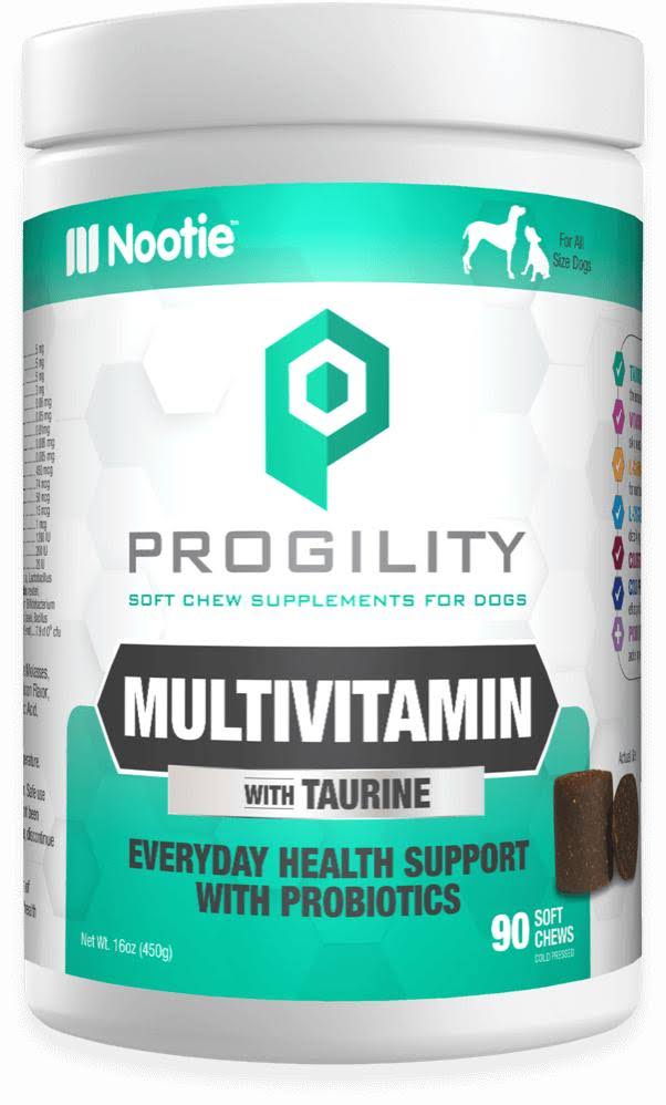 Nootie Progility Multivitamin with Taurine Supplement for Dogs, 90-count