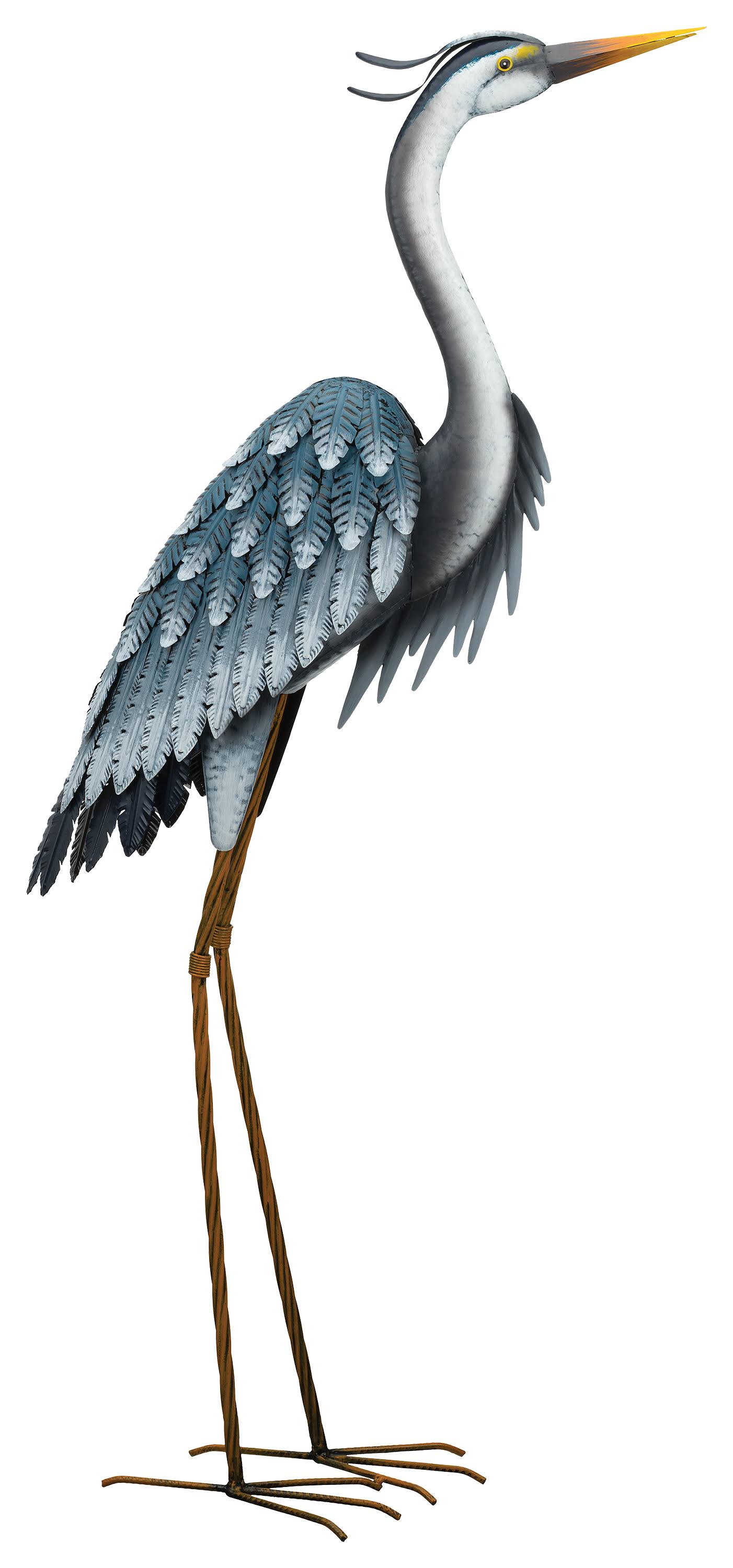 Regal Large Blue Heron Metal Garden Statuary - 44"