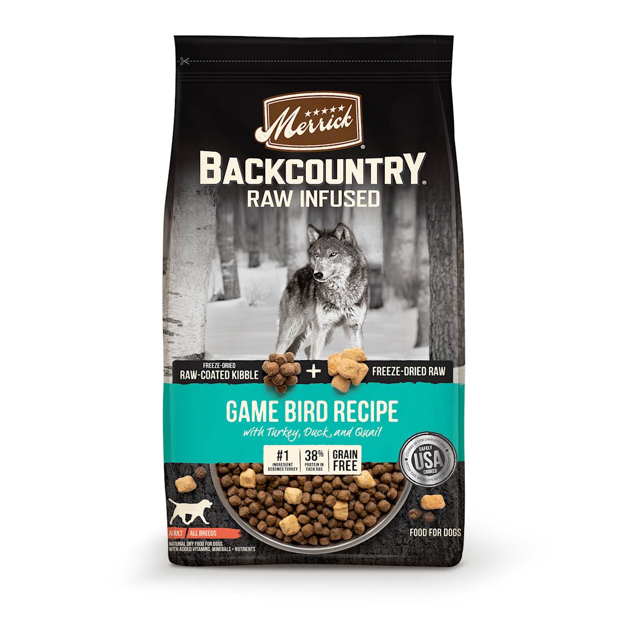 Merrick - Backcountry Raw Infused Game Bird Recipe (Grain Free Adult Dry Dog Food) 4lb